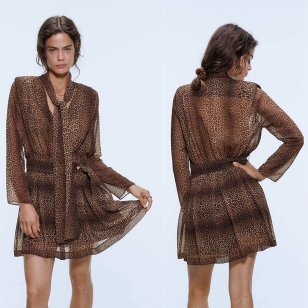 Zara Animal Print Mini Dress
